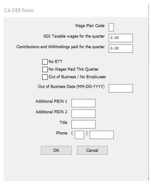 California DE-9 XML File