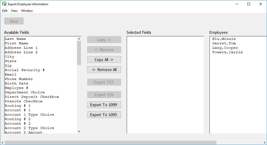 Export Employee Information