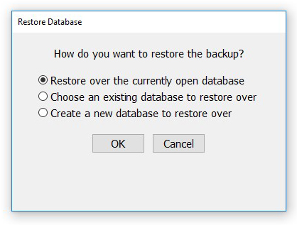 Restoring Backup Database