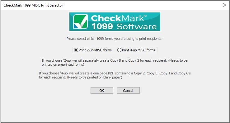 1099 MISC Print Selector