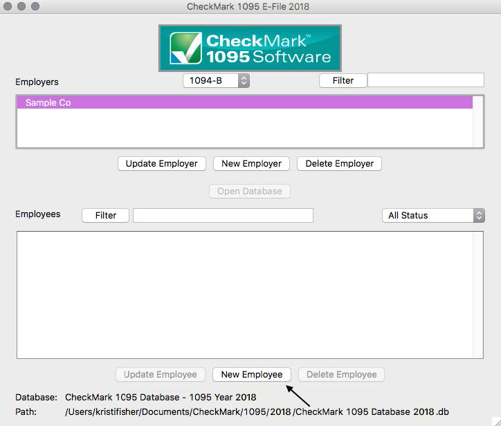 checkmark 1099 error message database not founs