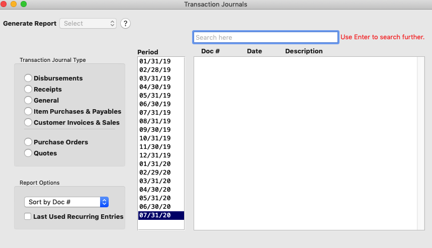- How to Create Transaction Journals Reports