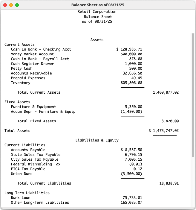 Balance sheet 
