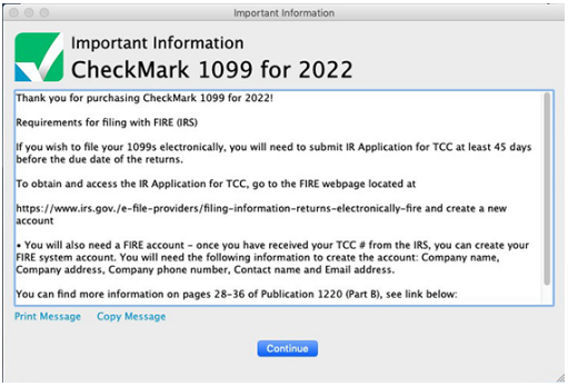 CheckMark 1099 for 2022