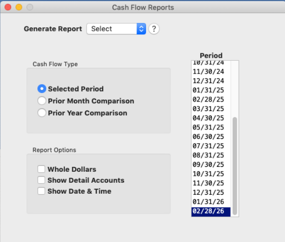cash flow reports
