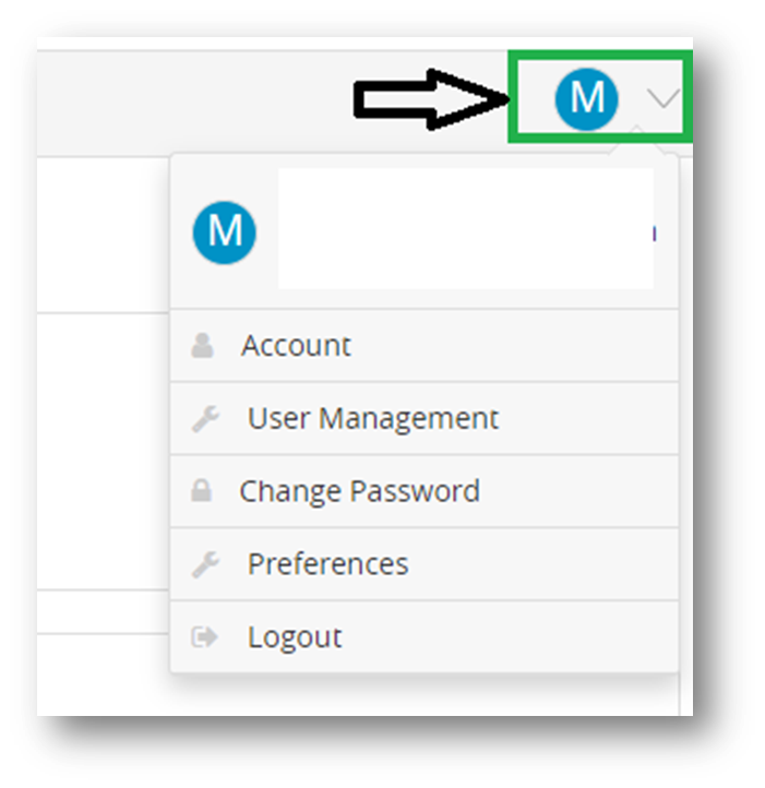 User account dropdown in CheckMark Online Payroll