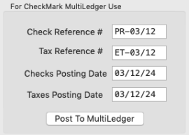 For CheckMark MultiLedger Use 