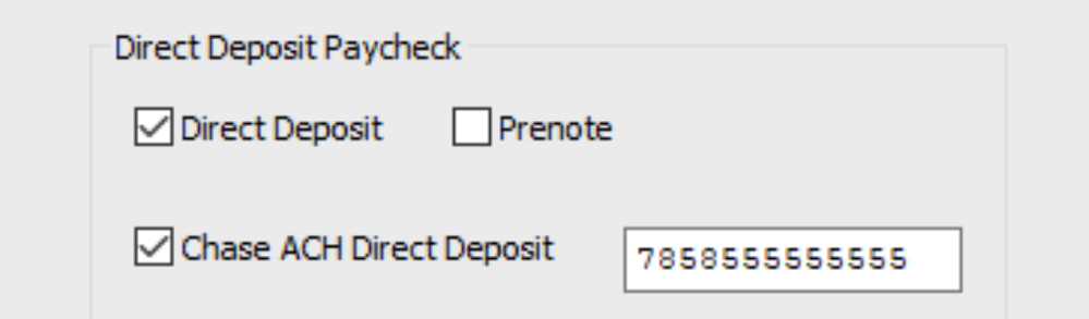 CHASE ACH Direct Deposit File