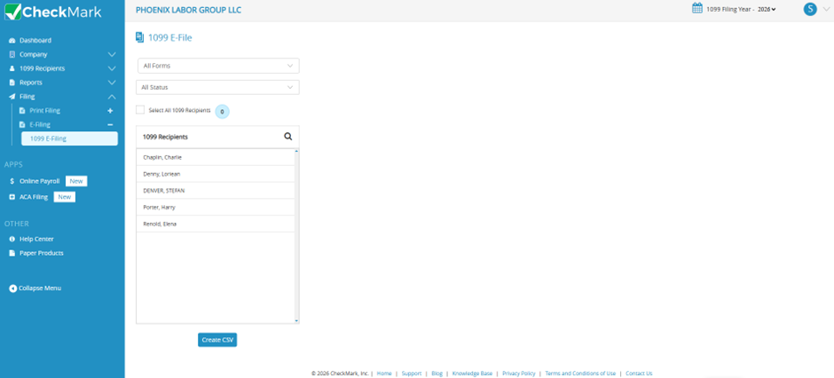 E-File 1099 Forms